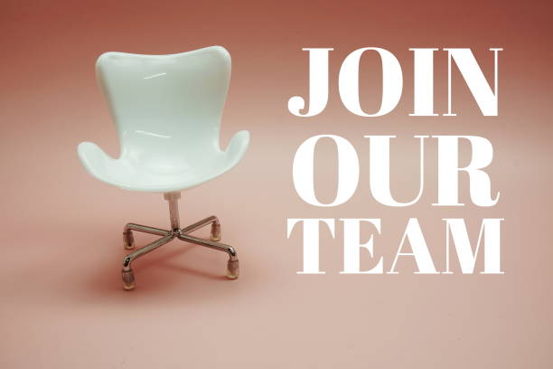 istock Join Our Team with empty chair on pink background 1395652142