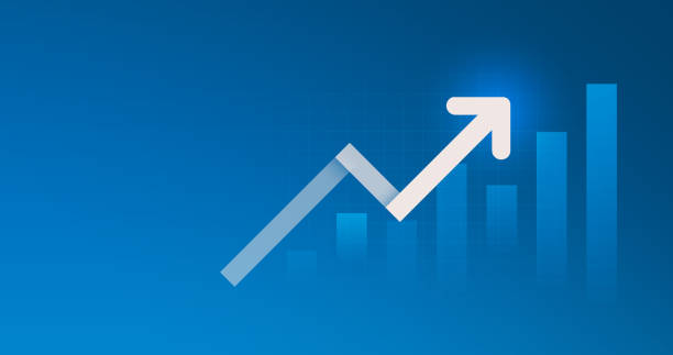 crescimento do sucesso dos negócios até o fundo de desenvolvimento de metas de seta do gráfico de lucro de investimento financeiro ou aumentar o diagrama de marketing de gráfico e a realização da estratégia de motivação de liderança em metas cres - business success growth graph - fotografias e filmes do acervo