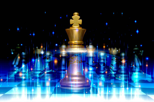 jeu d’échecs. concept d’affaires, de concurrence, de stratégie, de leadership et de réussite - trading board photos et images de collection