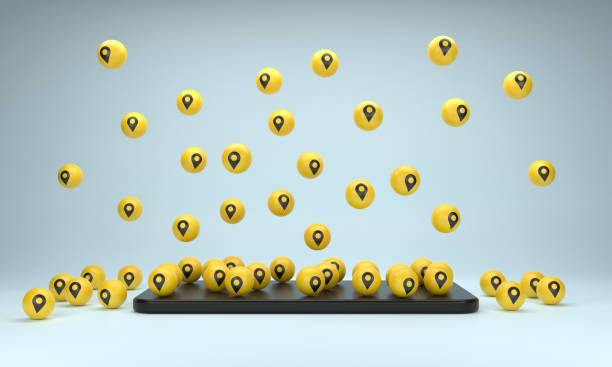Mobile Phone and Pin icons. Travel And Navigation concept.