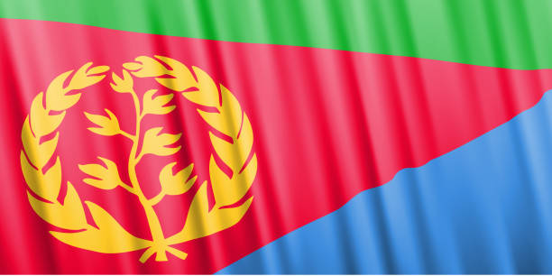 ilustrações de stock, clip art, desenhos animados e ícones de wavy vector flag of eritrea - state of eritrea