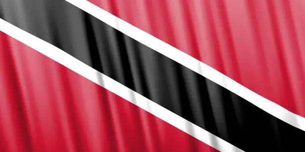 Vector illustration of Wavy vector flag of Trinidad and Tobago