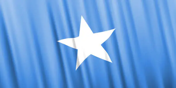 Vector illustration of Wavy vector flag of Somalia