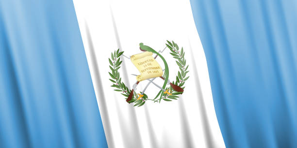 falista flaga wektorowa gwatemali - guatemalan flag stock illustrations