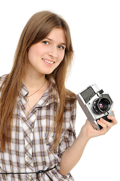 istock woman with vintage camera 139566591