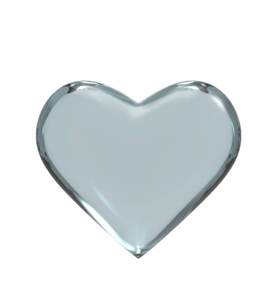 istock Glass Heart icon isolated on white background. 3D illustration. 1395666312