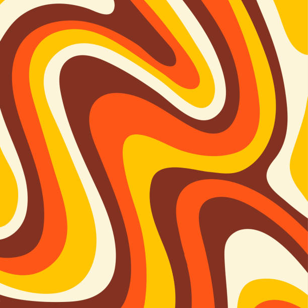 illustrazioni stock, clip art, cartoni animati e icone di tendenza di sfondo quadrato astratto con onde colorate - abstract design element striped swirl