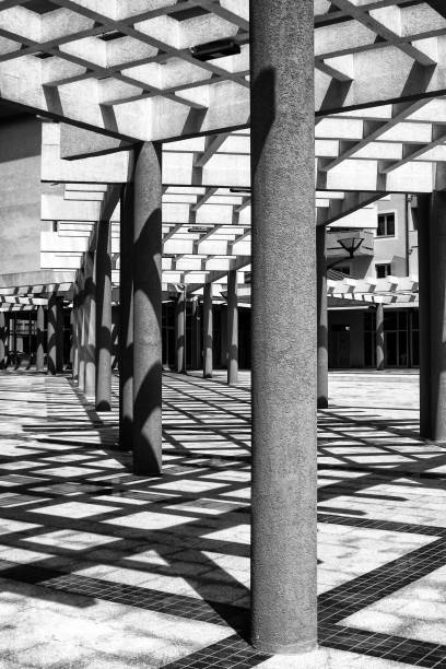istock Shadows of pillars in building 1395671449