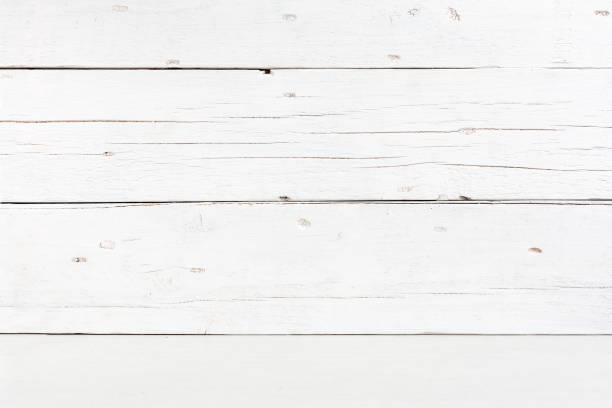 istock Wooden background from old white boards. 1395672721