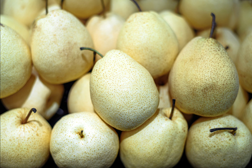 Asian pears or Chinese pears fruit background