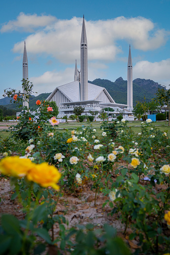 Beautiful view of Mosque from garden in morning