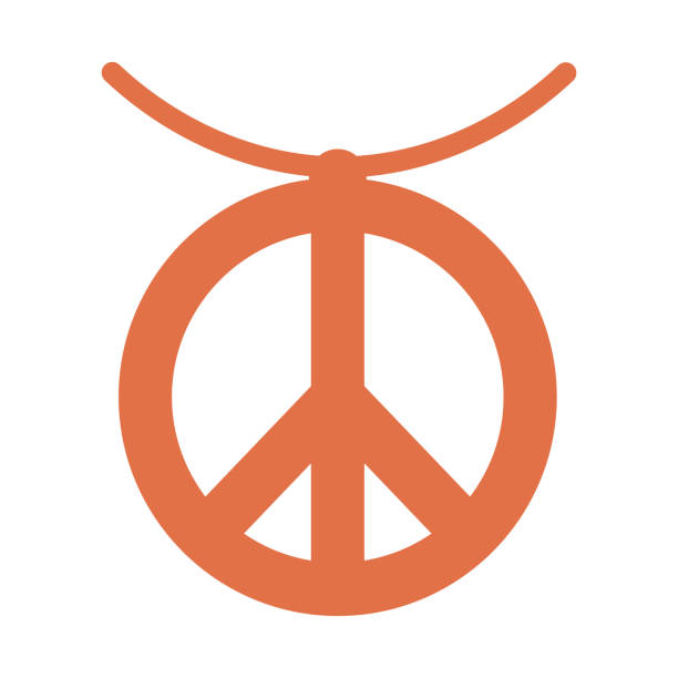 One Peace Sign Heart Shaped Peace Sign Necklace