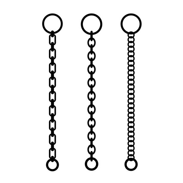 illustrazioni stock, clip art, cartoni animati e icone di tendenza di icone della catena dell'orologio da tasca - iron beads illustrations