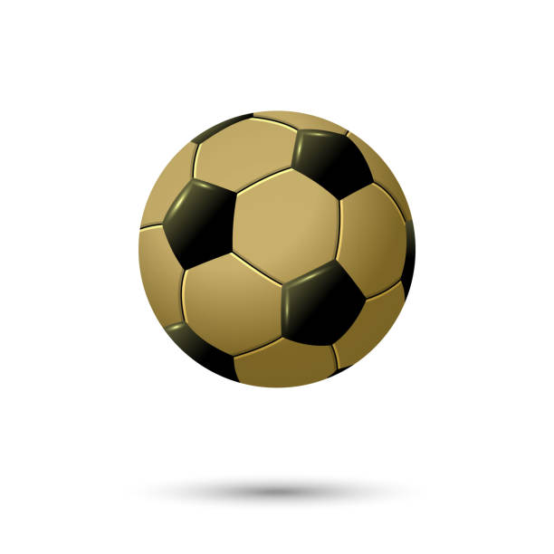 istock 3d golden soccer or football ball isolated on white background 1395683247