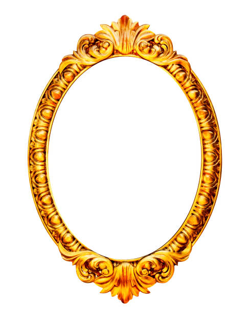 istock Gold wooden picture frame isolated on white 1395683270