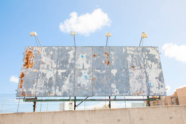 Empty advertising billboard, economic crisis symbol