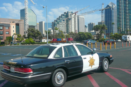 San Diego, California, U.S., August, 2007. Sheriff car in the city of San Diego