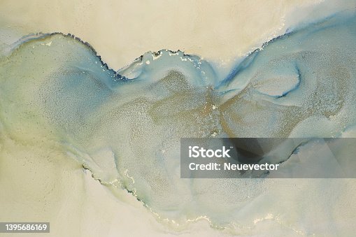 istock Abstract hand painted alcohol ink texture 1395686169