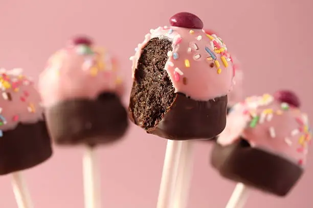 Delicious cupcake pops on a stick