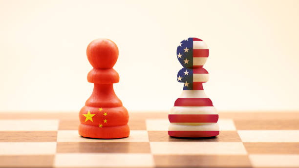 istock chess game. china vs america 1395692294