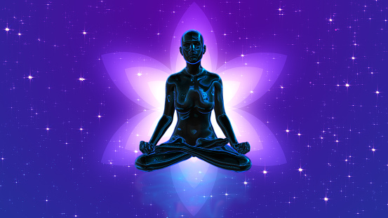 Meditation with floral and space animation loopable background