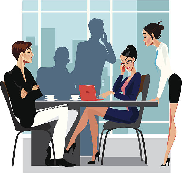 business meeting vector art illustration
