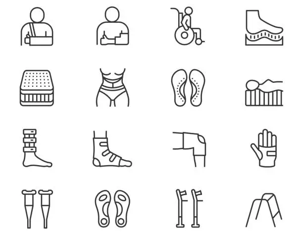 Vector illustration of Orthopedics icon set