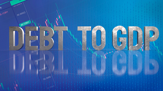 The debt to gdp text for business background  3d rendering