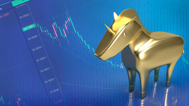 istock gold unicorn on business background  3d rendering 1395698533
