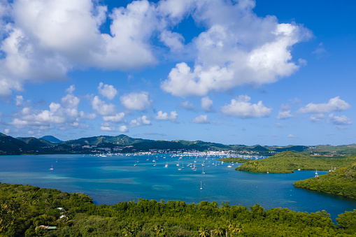 view on harbour of castries,Saint Lucia
