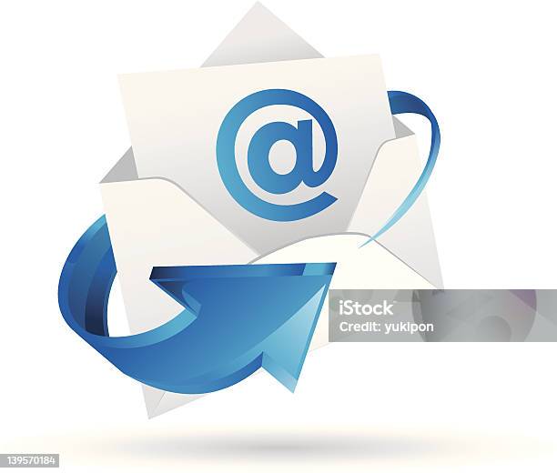 Vetores de Email Com Seta e mais imagens de Arroba - Arroba, Atividade Móvel, Azul
