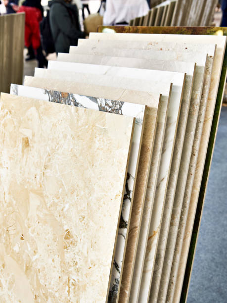 istock Porcelain stoneware panels in a store 1395704853