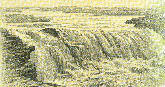 Hukou Waterfall of the Yellow River Pattern Design ​on RMB CHINA YUAN