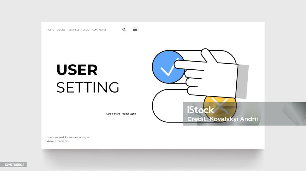 User Setting Representation User Setting Concept Hand On White Background Stock Illustration ...