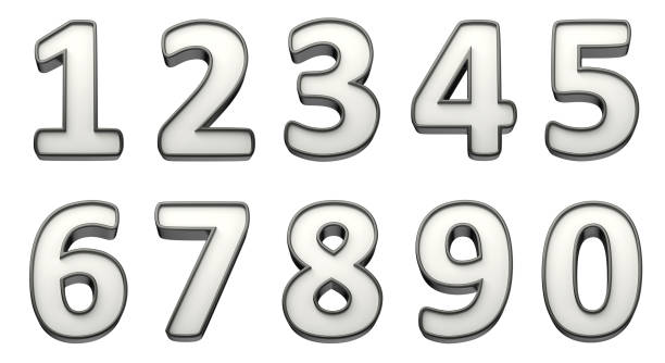 istock Set of 3D shiny numbers 1395705526