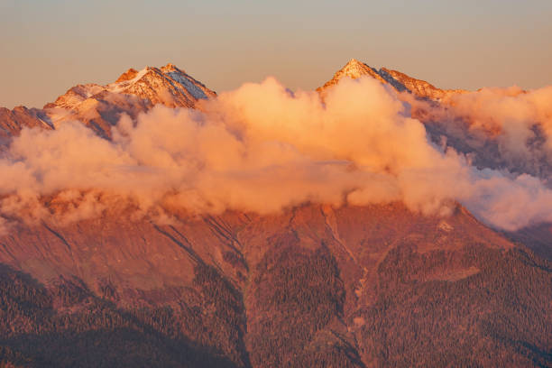 Caucasus mountains at sunset time. Sochi. Russia.