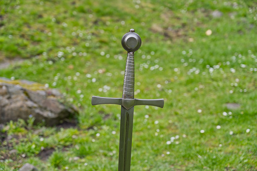 Sword hilt detail, historical object from the battle scene
