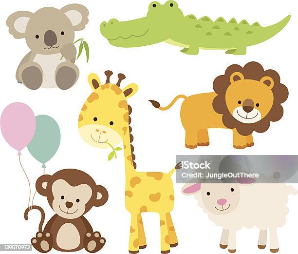 Animal Set Stock Illustration - Download Image Now - Lamb - Animal, Cute, Young Animal