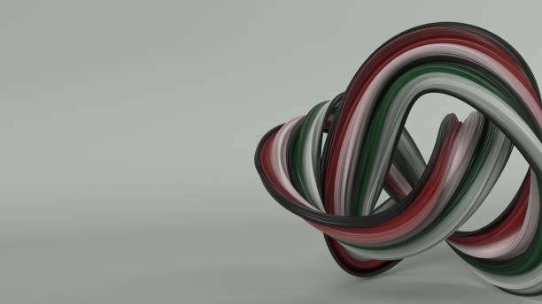 istock Abstract geometric wavy folds background 1395710207