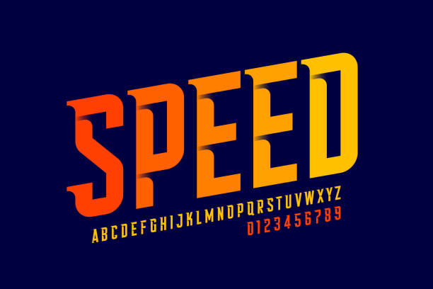 Speed style font design vector art illustration