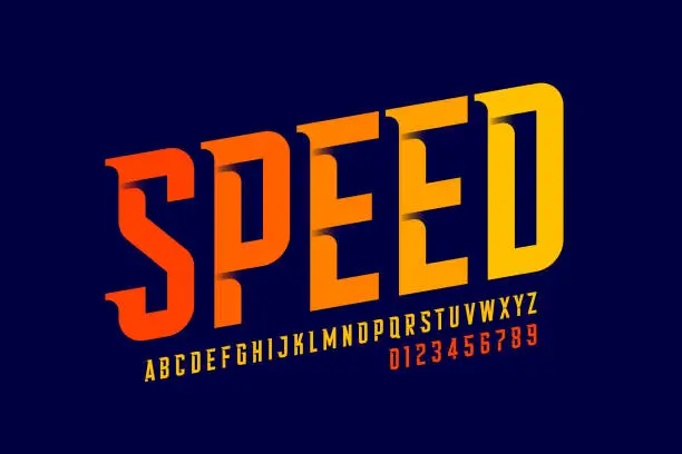 Vector illustration of Speed style font design