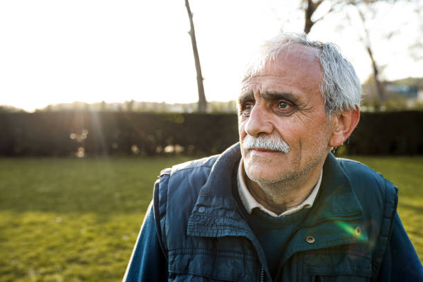 istock Retired, White Haired Old Man With Cancer, Man Lifestyle 1395714479