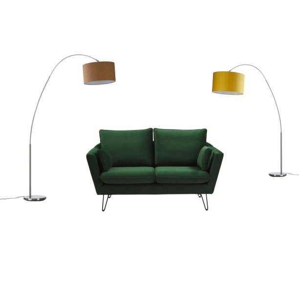 istock floor lamp with alpine green sofaisolated on white background with clipping path 1395716879