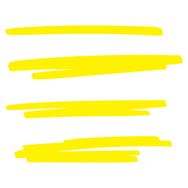 stroke penanda highlighter kuning. - permanent marker ilustrasi stok