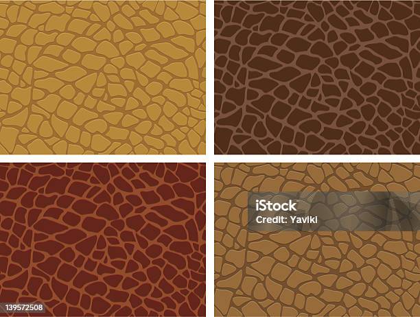 Quatro Diferentes Vetor Texturas De Pele De Animal - Arte vetorial de stock e mais imagens de Aligátor - Aligátor, Luxo, Vetor