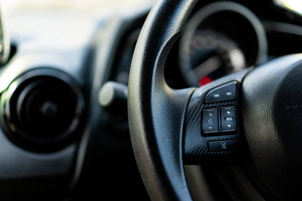 istock Modern steeringwheel in the modern vehicle. 1395728670
