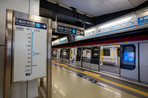Seoul, South Korea - April 4, 2018 : Seoul subway platform at Sindorim station