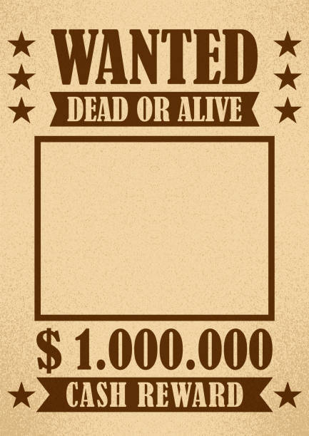 poszukiwany. martwy lub żywy. nagroda pieniężna. plakat wektorowy grunge. - police badge badge police white background stock illustrations