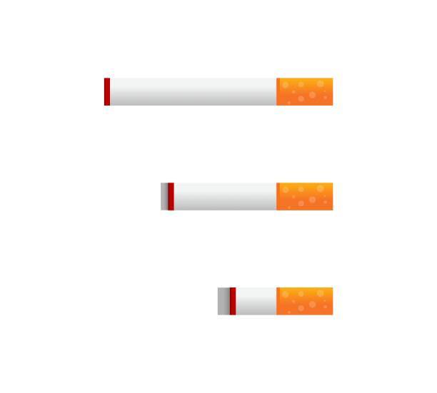 Smoking Cigarette Icon. Flat design style. Vector Illustration Smoking Cigarette Icon. Flat design style. Vector Illustration cigarette warning label stock illustrations