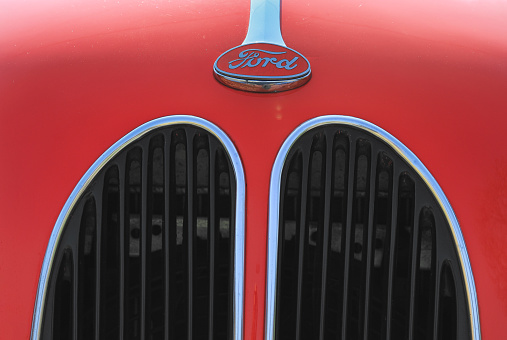 East Dean, Eastbourne, England - March 24, 2022: Ford Prefect, 1948 details